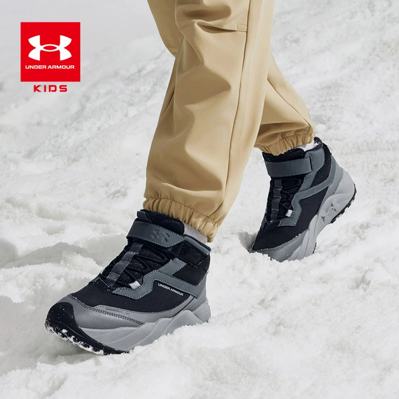 【安德玛童鞋】男女大童加绒保暖高帮冬季户外休闲雪地靴2541808