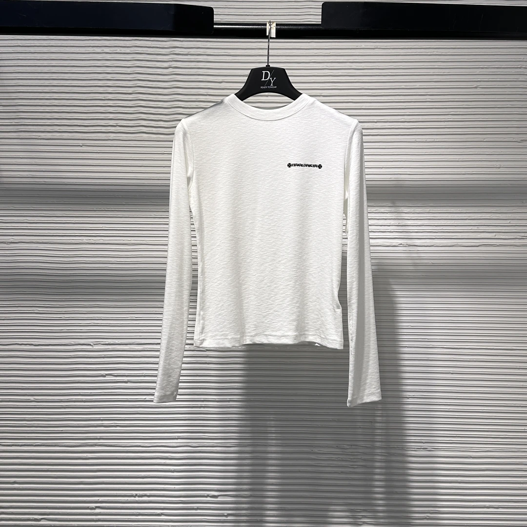 【Da Yang】25秋季圆领长袖休闲针织衫白色修身时尚打底衫B143