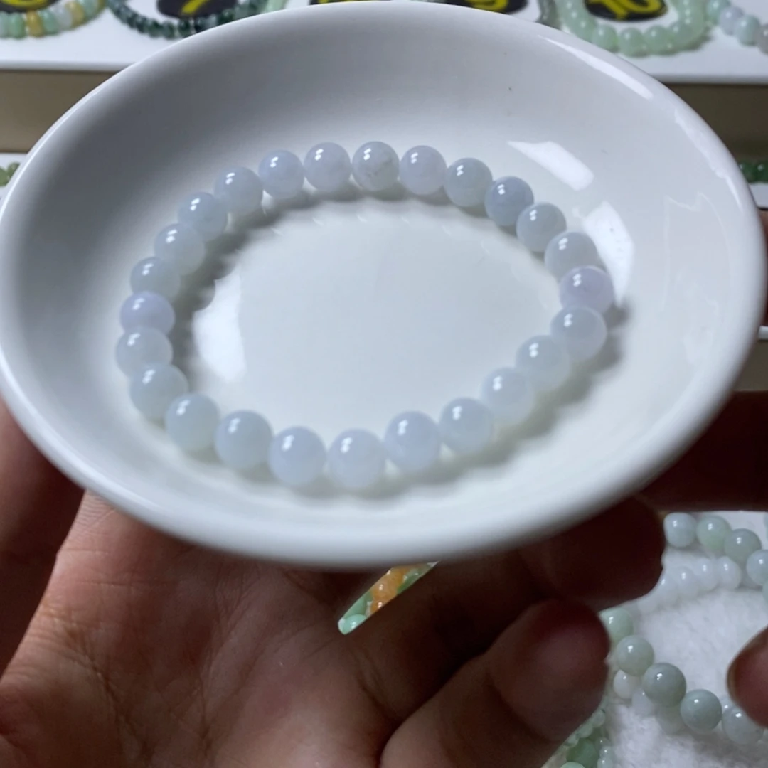 未镶嵌手链翡翠缅甸翡翠圆珠卡7