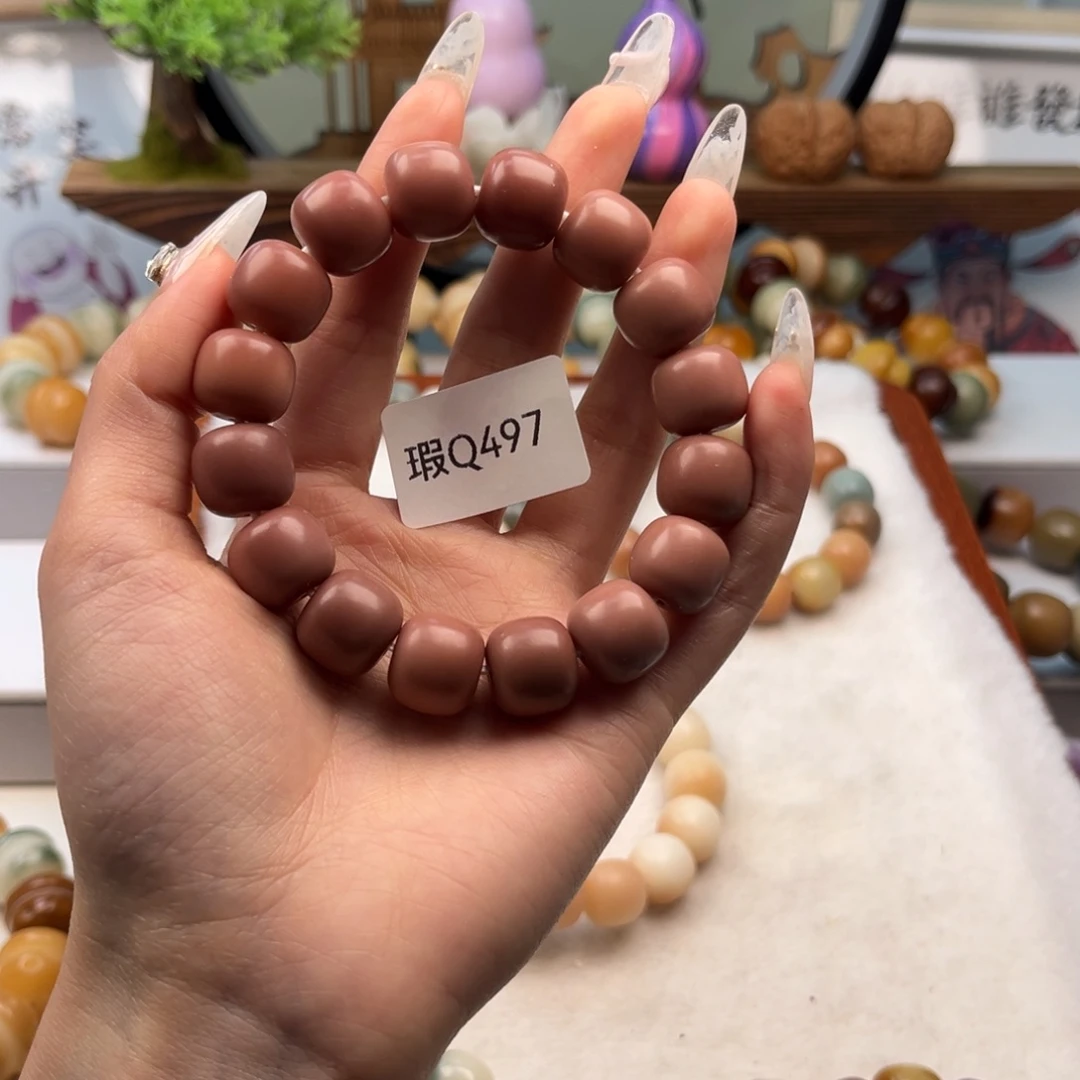 菩提根/象牙果手串13mm瑕桶珠一串q497