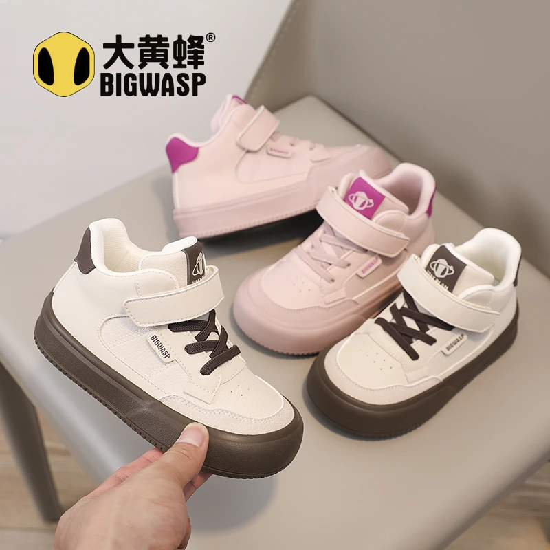 大黄蜂秋季中高帮童鞋男童板鞋2025秋季新款女童德训鞋防滑休闲鞋