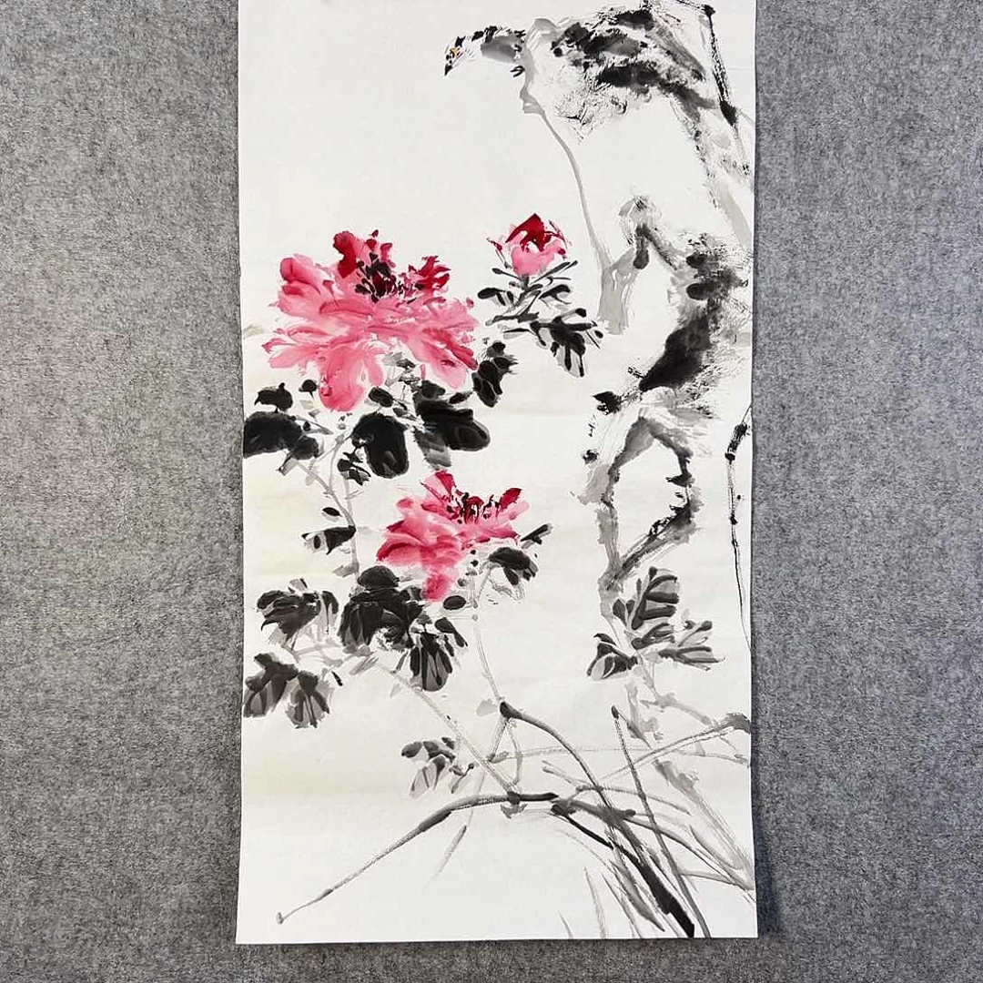 国画491 牡丹等植物生长于这里生长