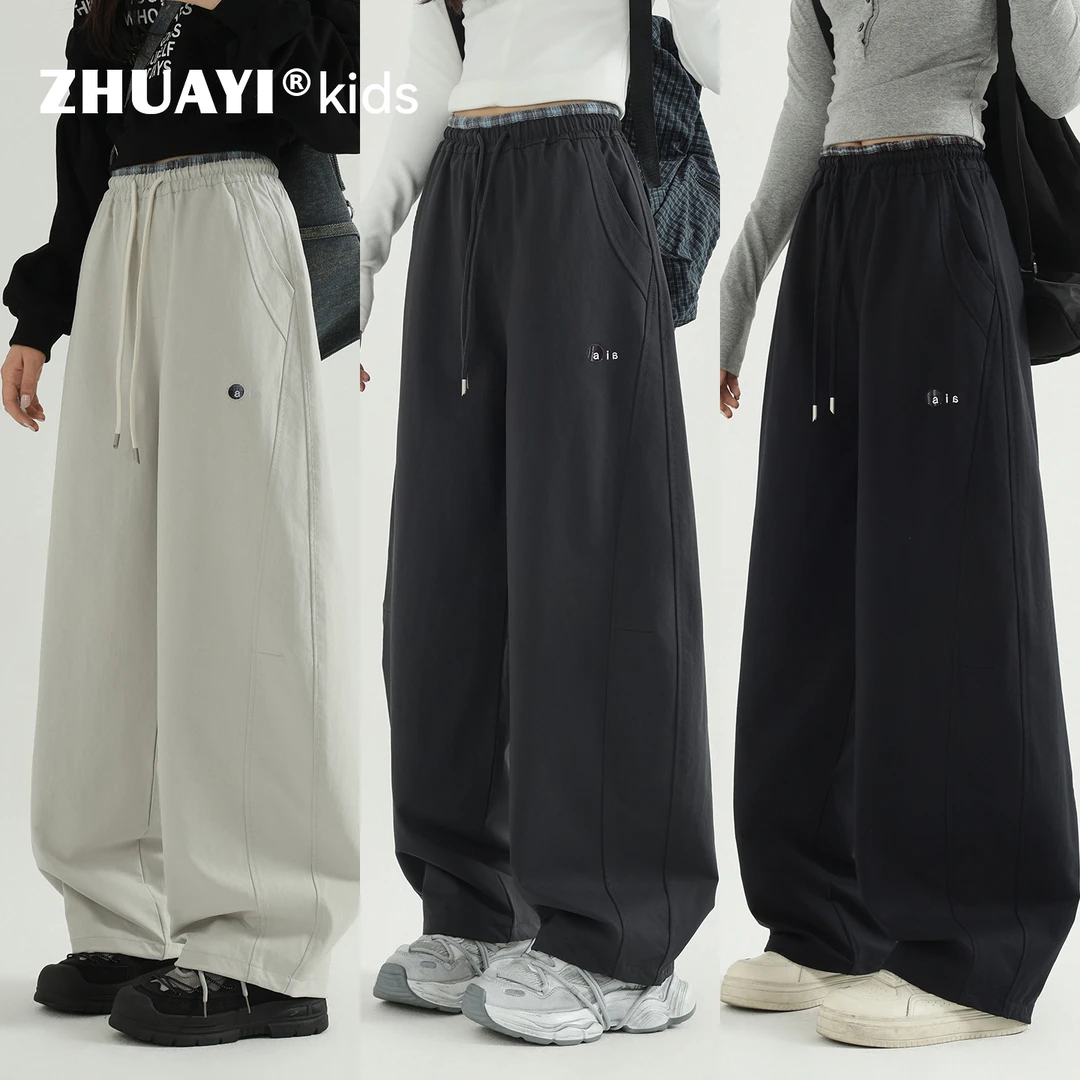 2025秋季格子腰头弯刀裤工装裤显瘦女童裤子休闲裤（25309349）1