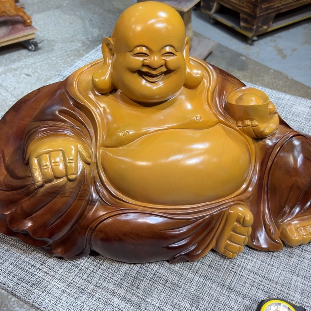 龙****香樟木实木根雕摆件弥勒