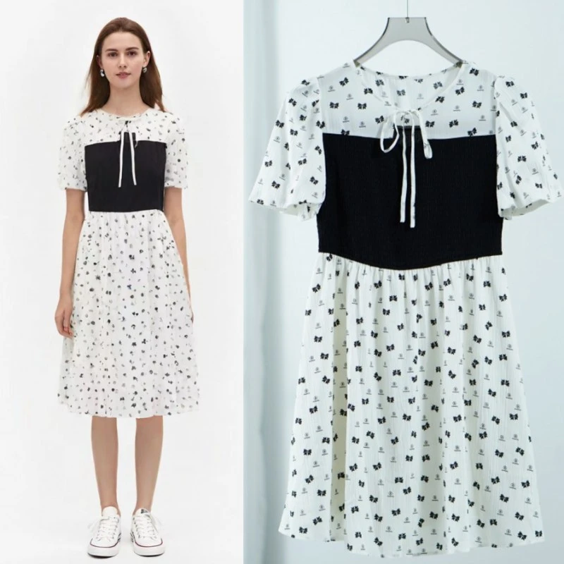 莉推荐【三C・伊】E581  简约气质短袖连衣裙白色Y22220530L20