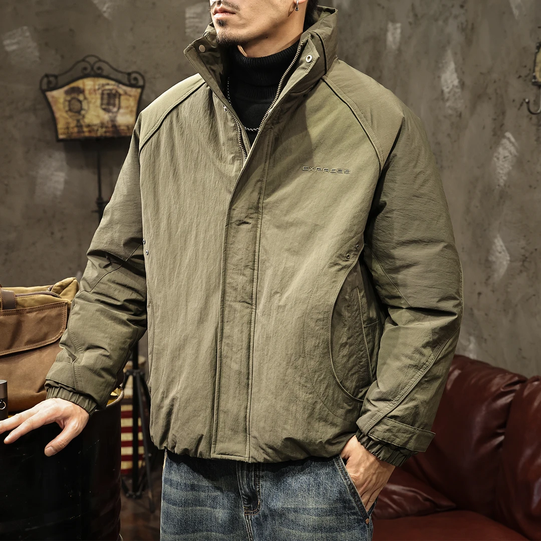 MR.MUDI/穆迪先生中年2025年冬季保暖羽绒服男士潮流无帽立领鸭绒