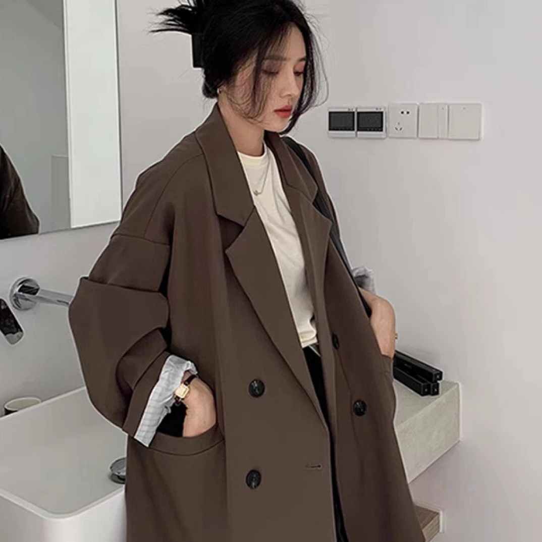 2025韩版宽松显瘦春秋季女士时尚气质休闲小西装外套