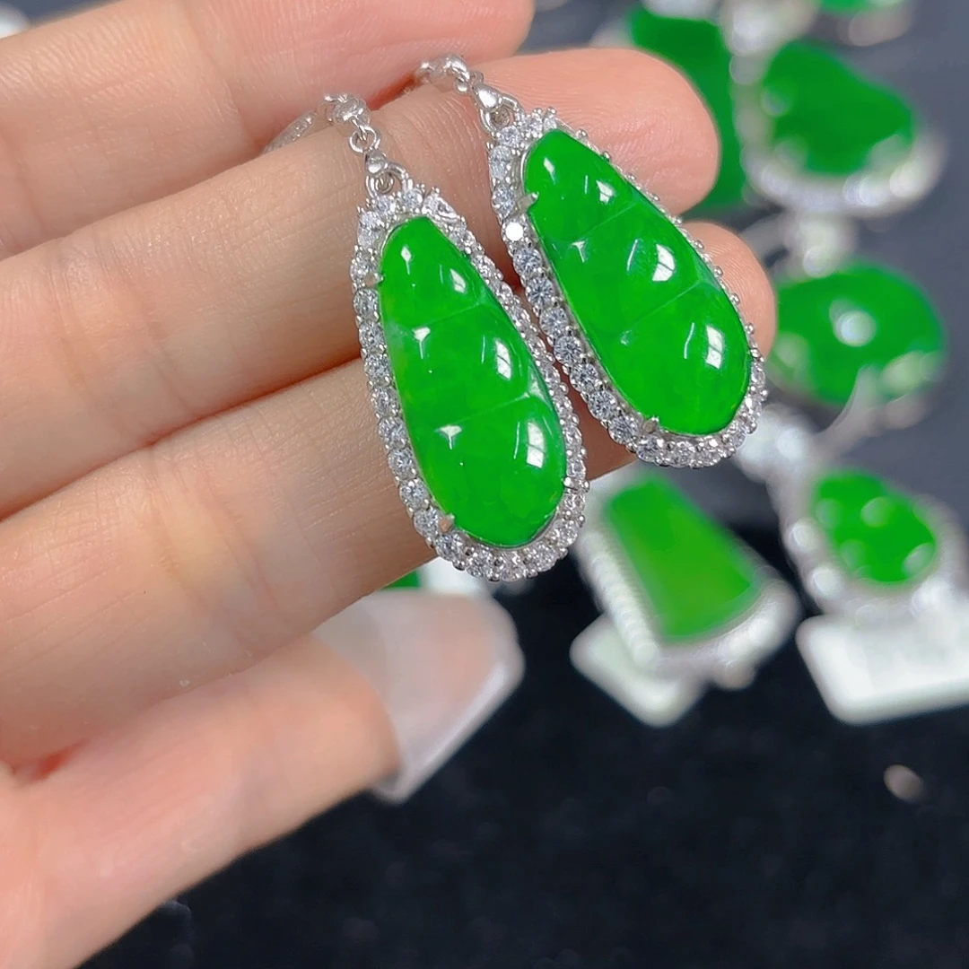 翡翠银S925镶嵌吊坠(不含链)