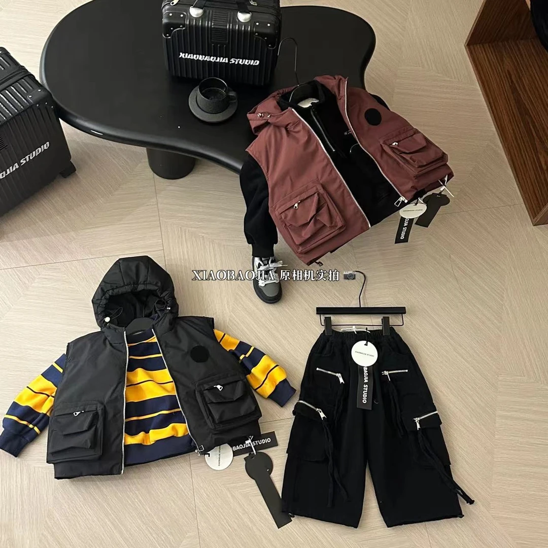 〖一眼爱上的工装马甲〗今天穿连帽马甲xbj113