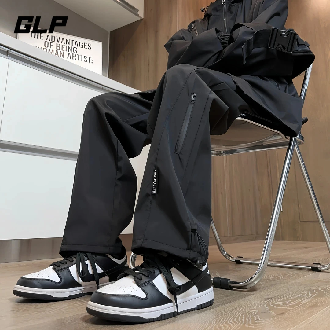 美式工装冲锋裤男新款潮牌夏季户外防水登山裤直筒宽轻奢痞帅男装