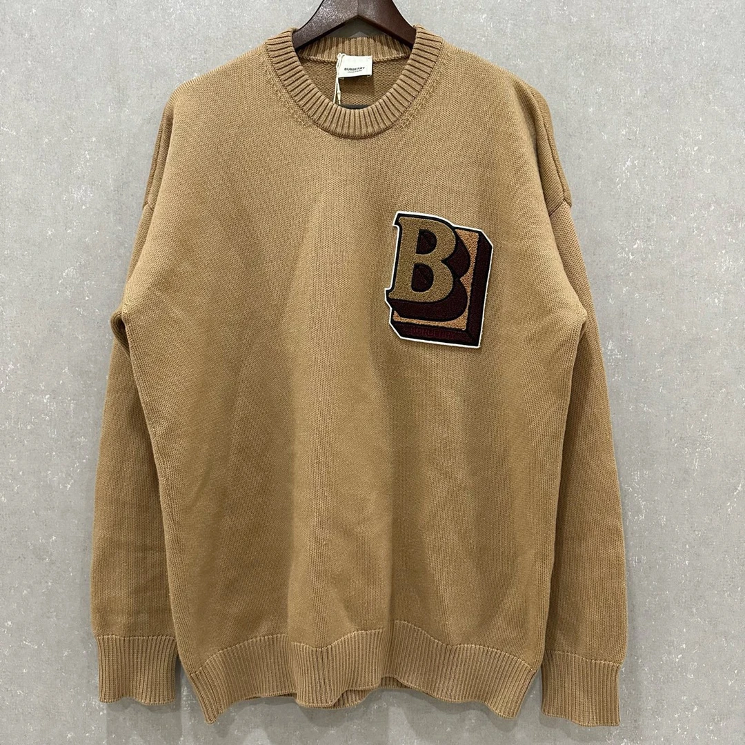 99新 BURBERRY/博柏利 徽标针织logo羊毛毛衣L