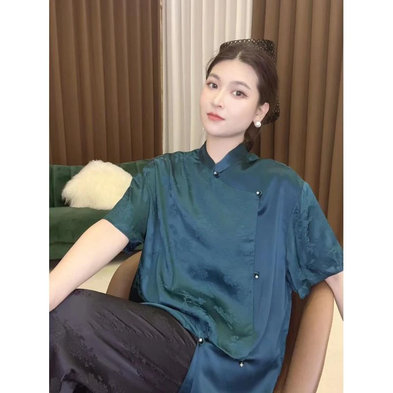 Betty Bairn【青露】新中式国风提花上衣24-BW2305