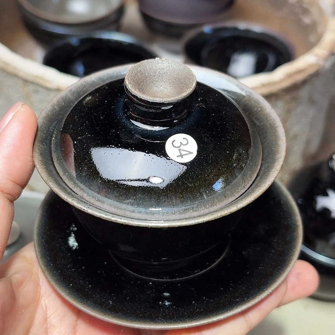 橙***乖茶盏义兴龙窑建盏34微瑕