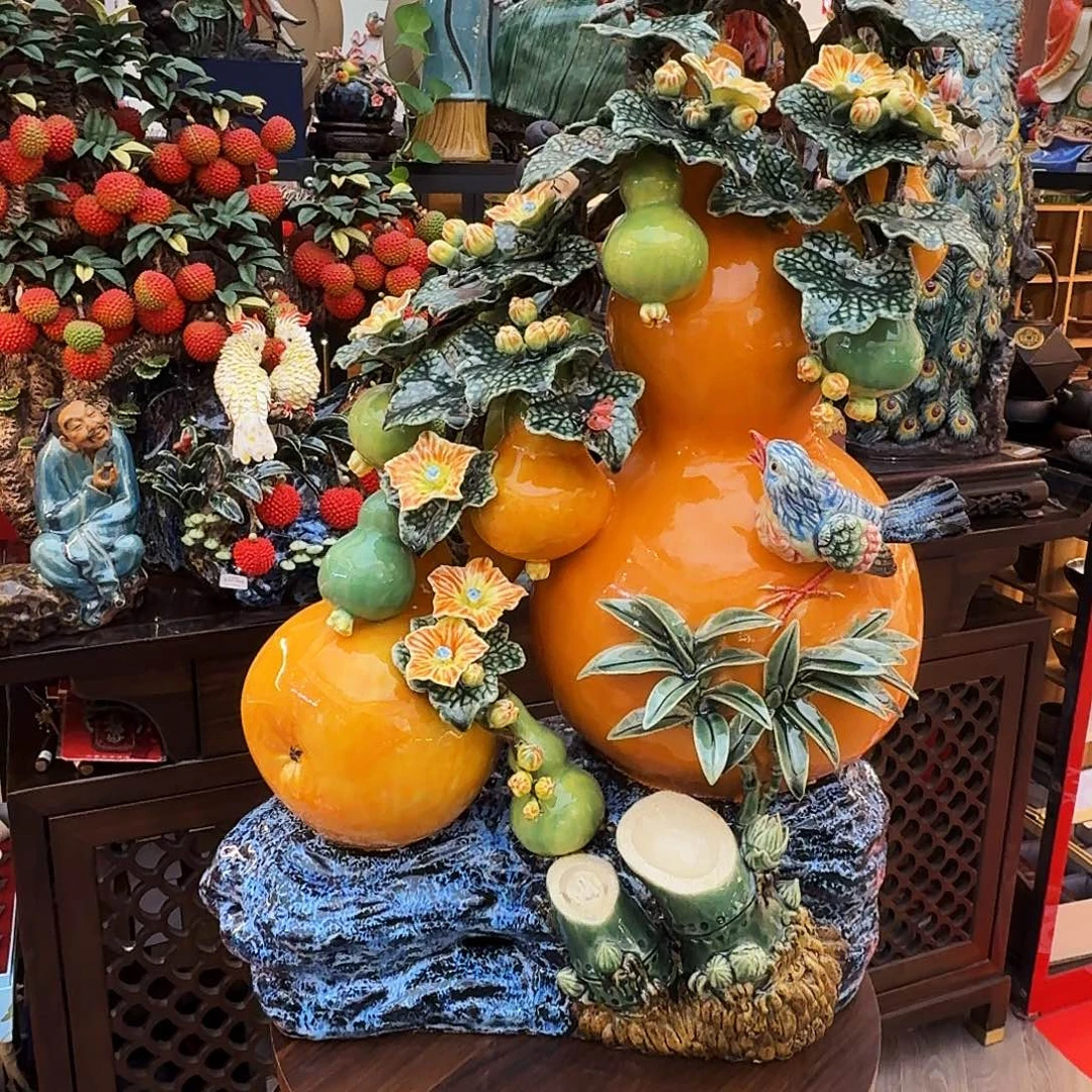 大***鱼陶瓷68高度葫芦福禄绝版