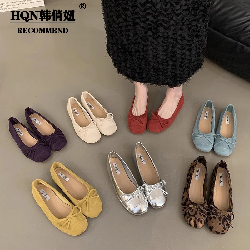 温柔芭蕾瓢鞋平底鞋法式糖果软底银色新中式红色单鞋秋小香风女鞋