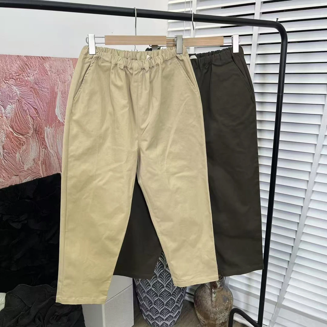 一定要入「高品质水洗舒适松紧腰」休闲阔腿长裤女E5090