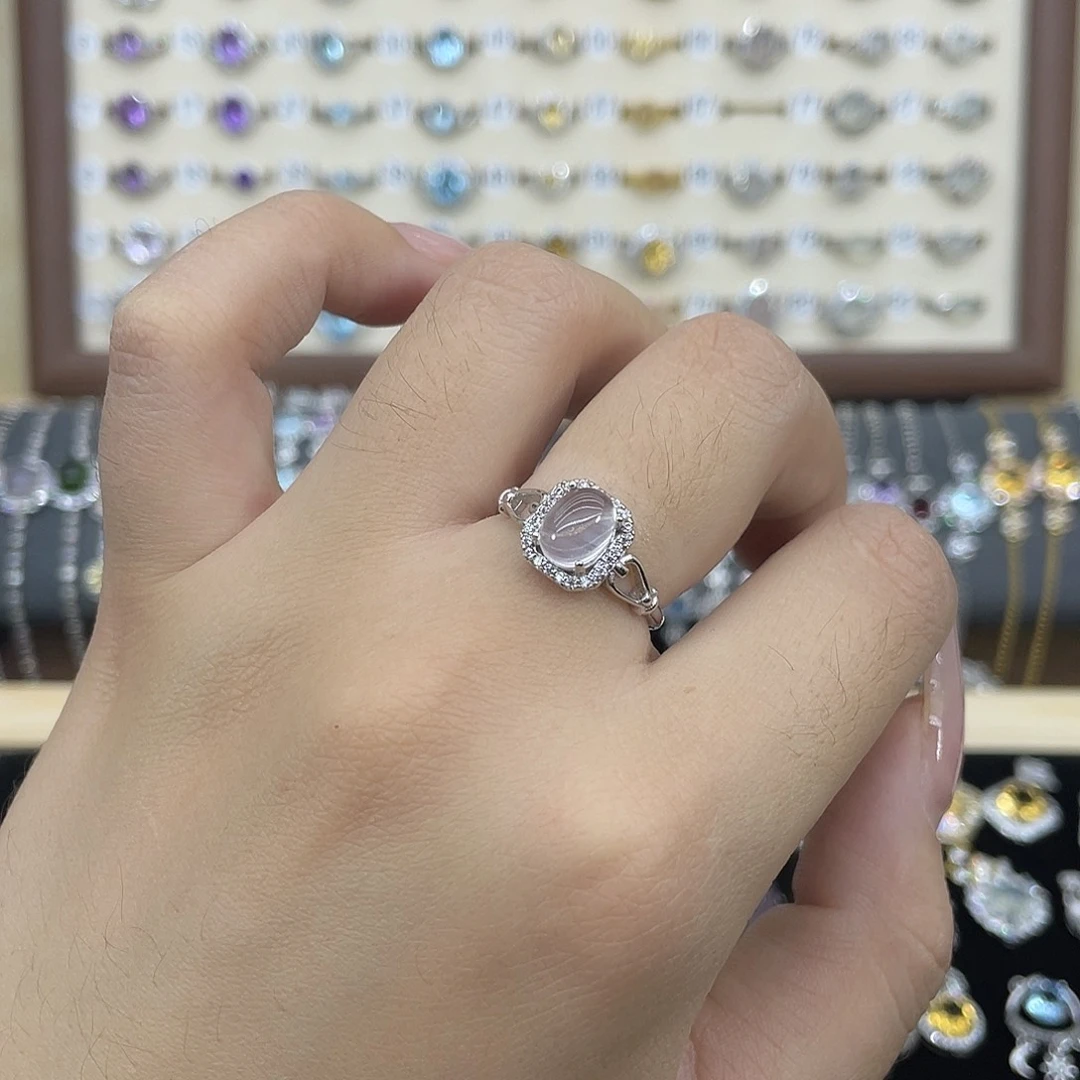 银S925镶嵌芙蓉石戒指