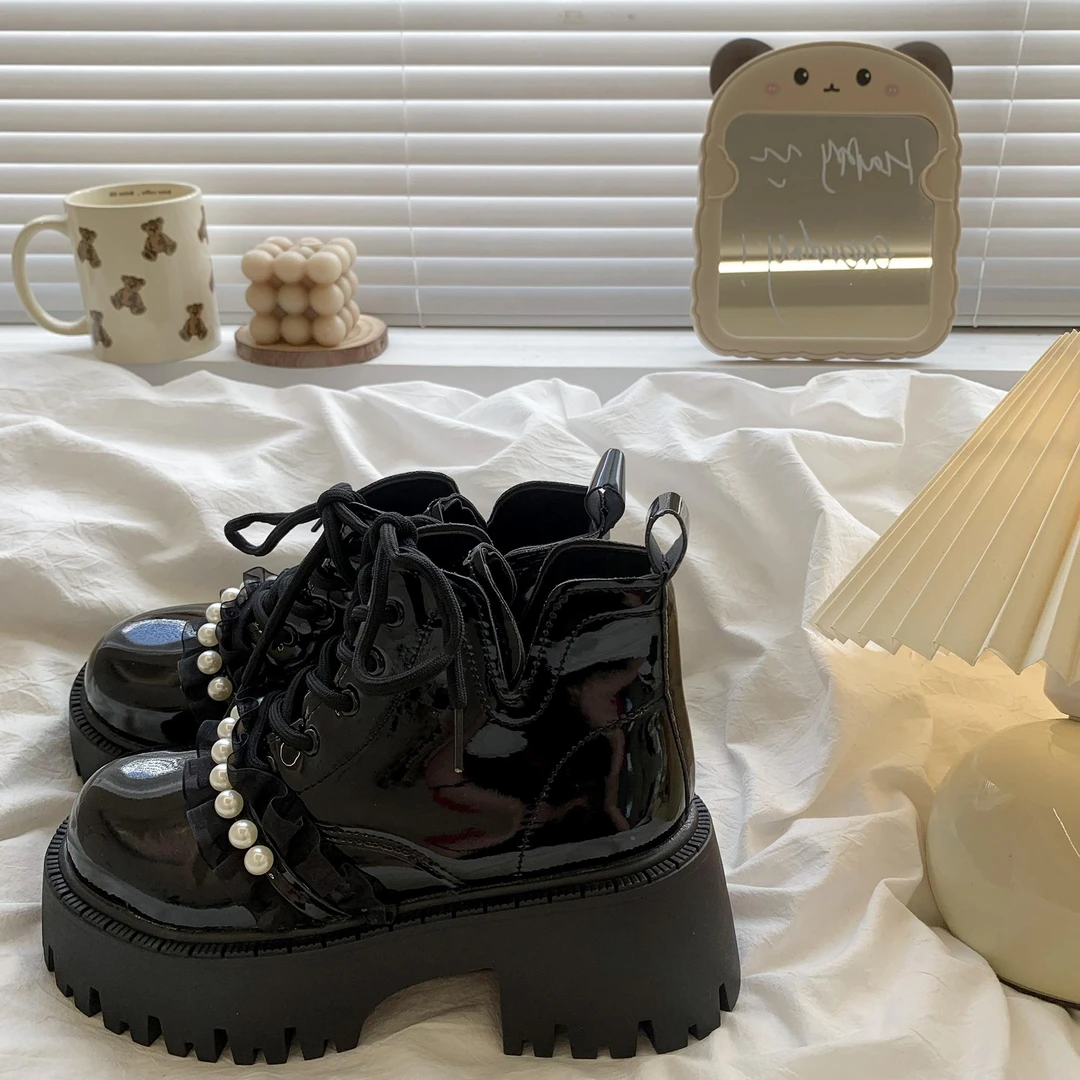 【官网小C&K旗舰店】厚底马丁靴女2025春秋新款小个子增高英伦风