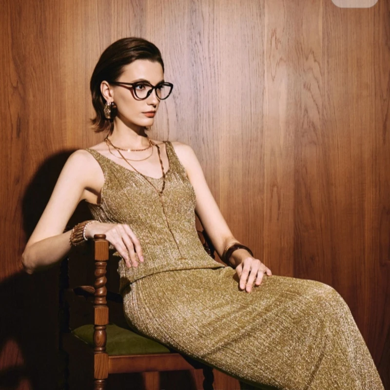 品牌同款珍珠纱长裙（意大利进口冰晶纱）闪光纱 旗袍裙