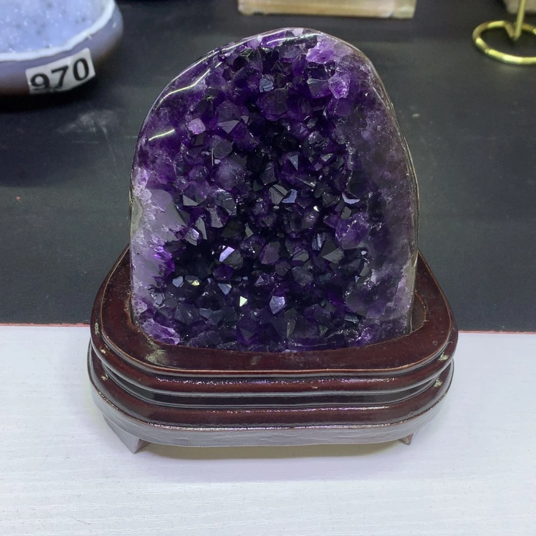 紫晶未镶嵌摆件水晶
