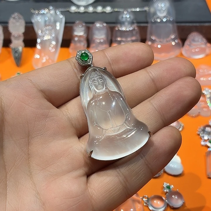 不***心未镶嵌石英质玉小众吊坠石英质玉