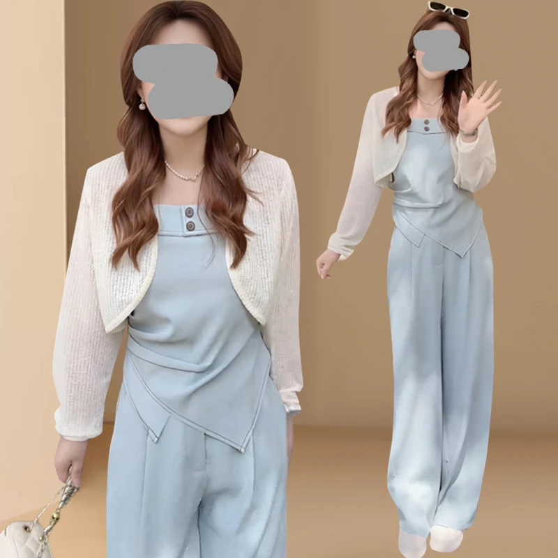 夏季穿搭一整套高级感2025超火韩剧三件套休闲ootd清冷松弛感套装