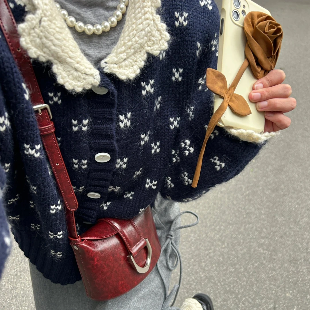 2024年法式复古开衫外套女春季季新款厚实套装半身裙