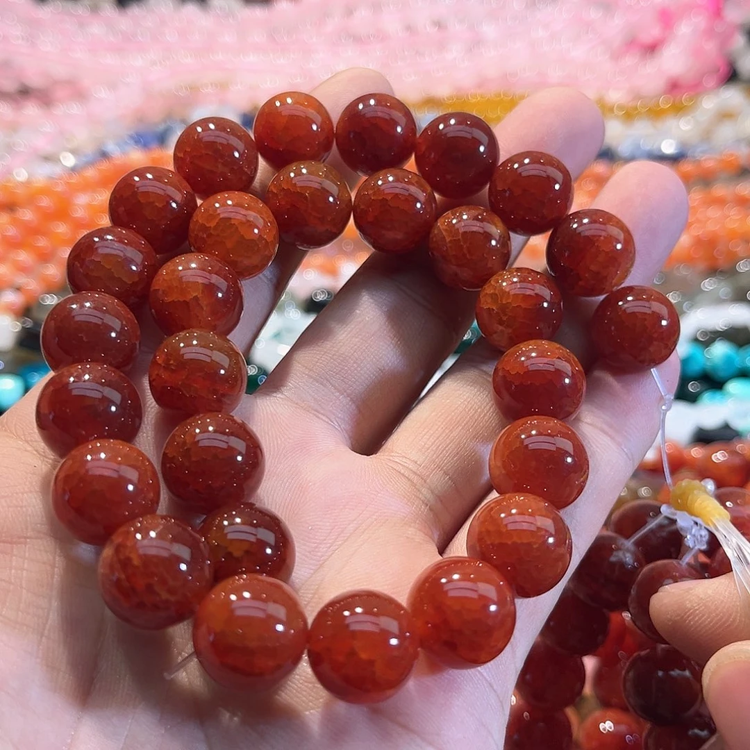 玛瑙/玉髓合金珠宝半成品龙鳞玛瑙一条14mm