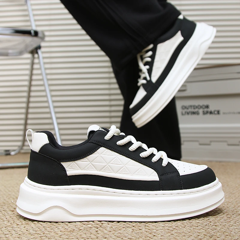 2025新款运动休闲鞋厚底轻便增高鞋四季男鞋子小白鞋时尚潮流板鞋