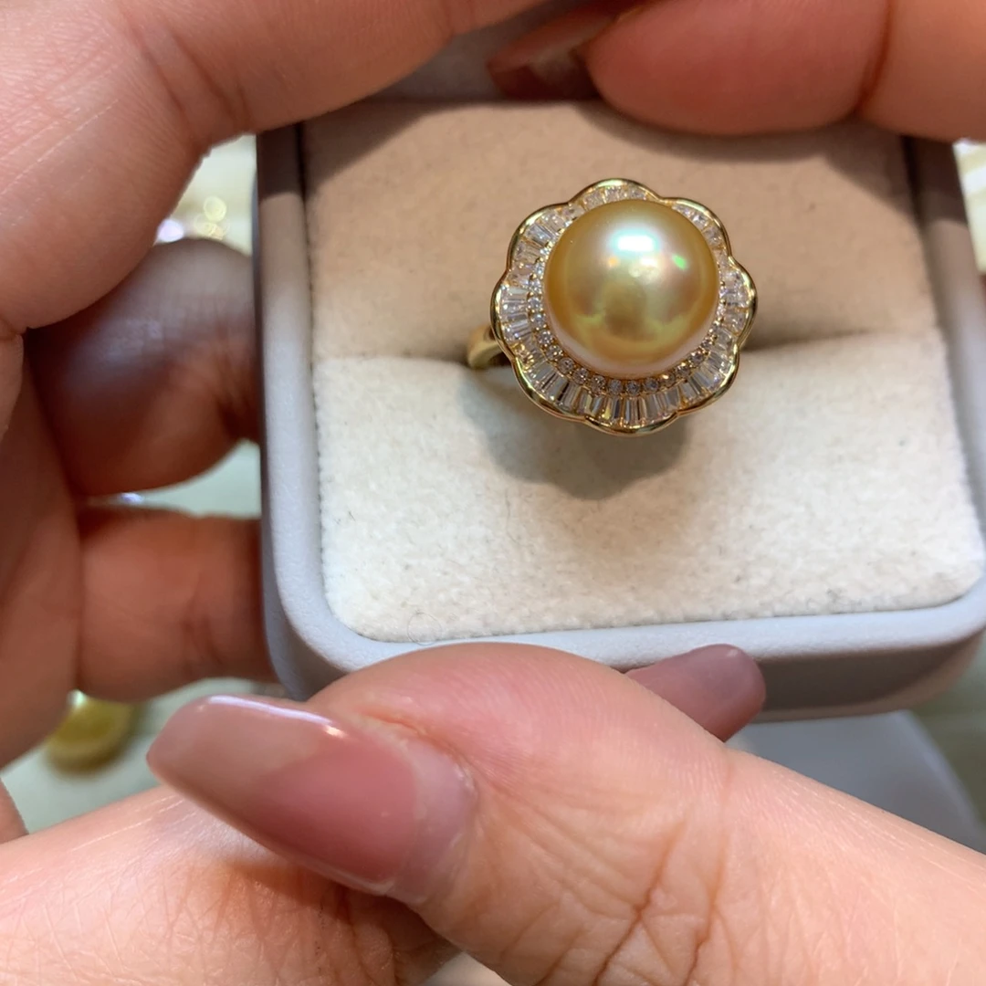 海水珍珠戒指银S925镶嵌