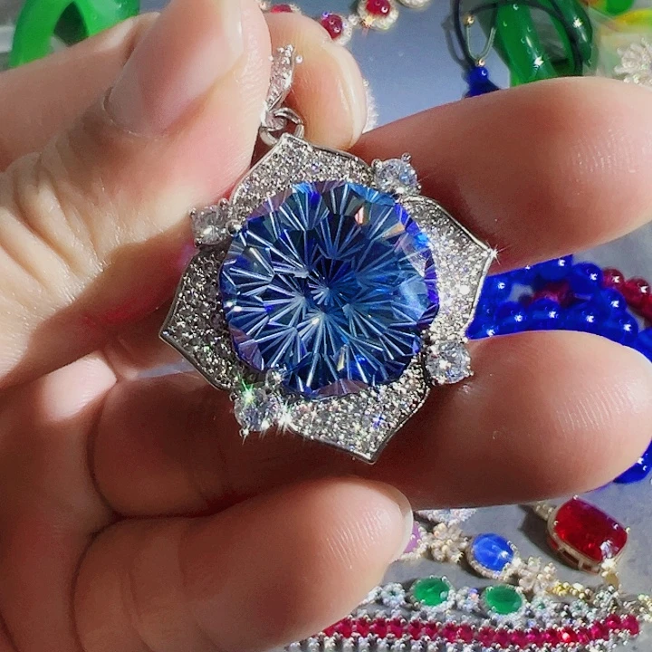 钨金红色蓝色满钻镶嵌