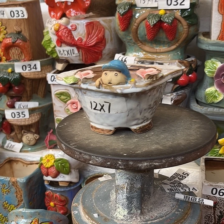 粗陶材质多肉花盆