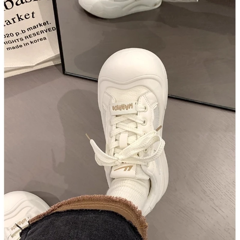 回力网面透气小白鞋女款2025新款学生丑萌百搭大头鞋休闲软底女鞋