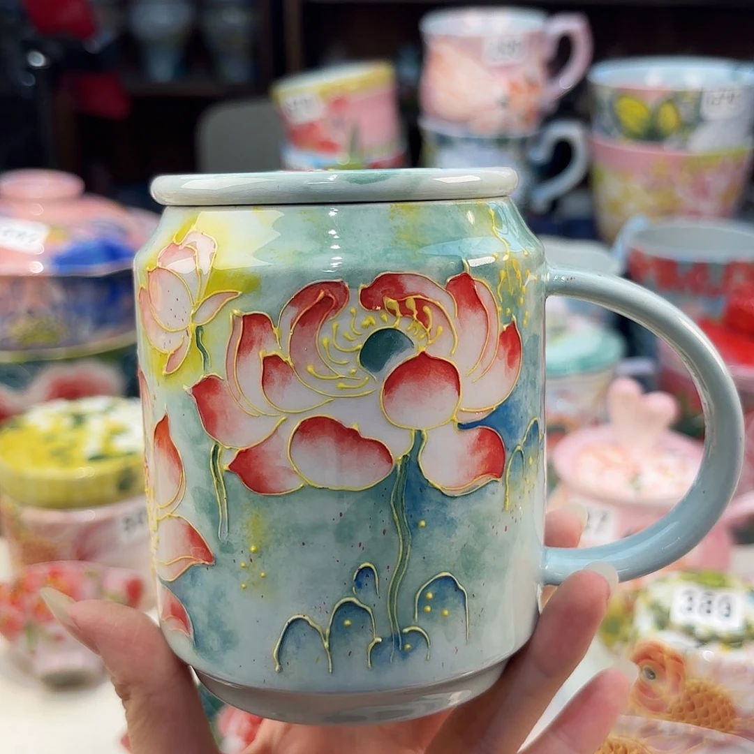 景德镇手绘高温釉下彩陶瓷茶具