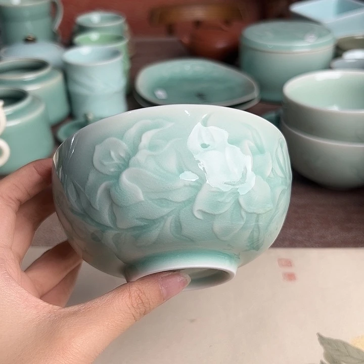 龙泉云间青瓷小米茶器