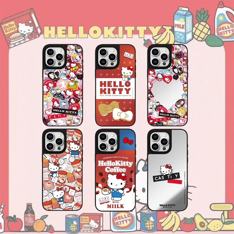 华强北高质量CASE联名50周年KT猫适用苹果16ProMax磁吸手机壳镜面