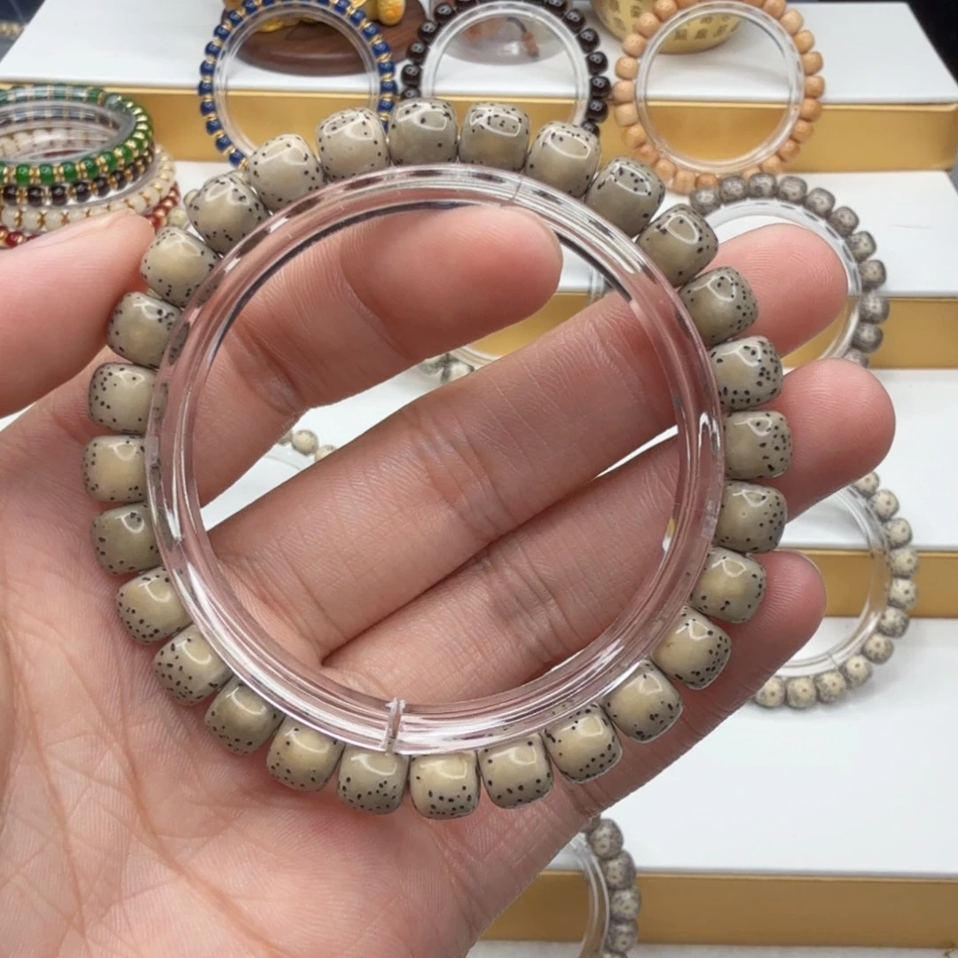 星月菩提手串石玉料绿背月朗星稀小细星河豚单圈