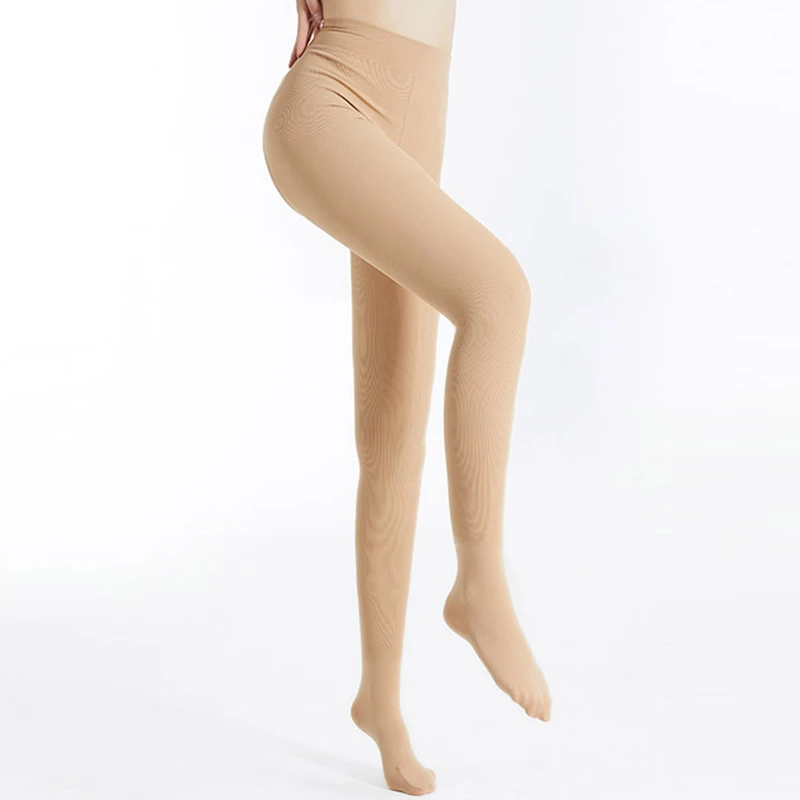 阪织屋150D麻灰细竖条高级纱连脚连裤袜（金标款）