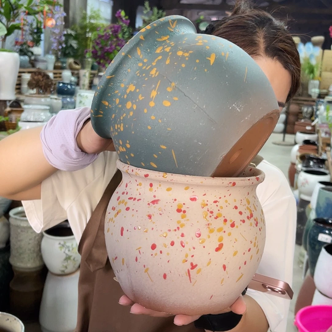 紫砂花盆高度16口径18厘米