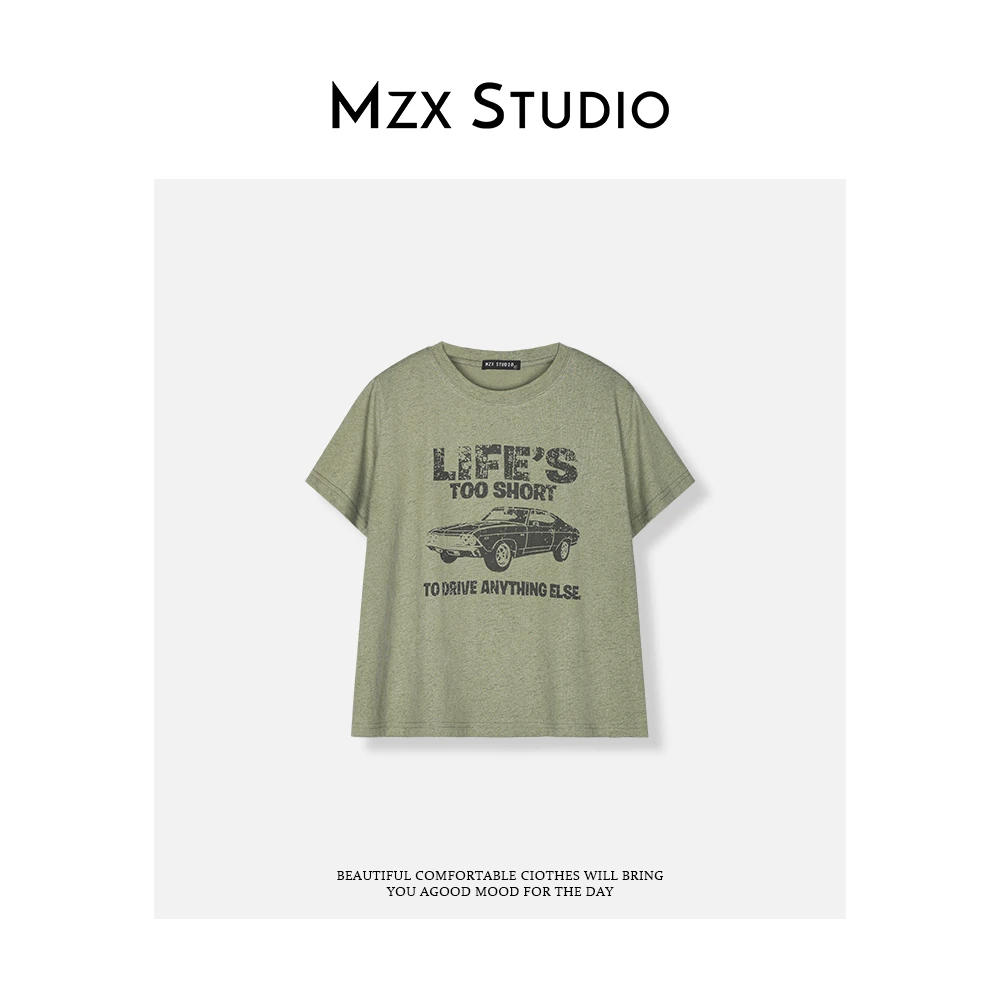 MZX 夏季图案印花简约风短袖T恤上衣 SY8899-R