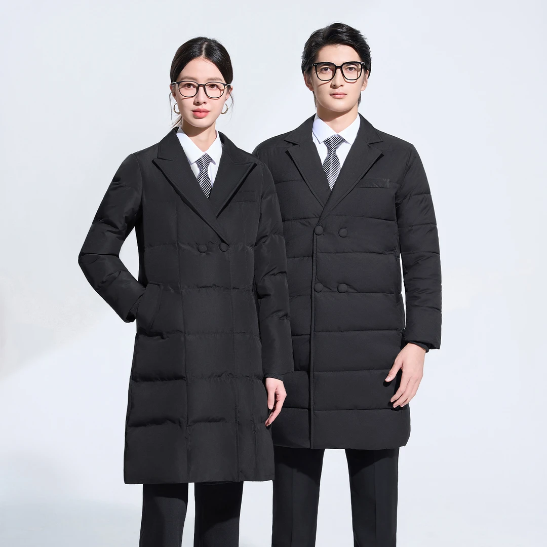 2025款冬售楼部酒店前台工装职业正装物业工作服棉服大衣22555