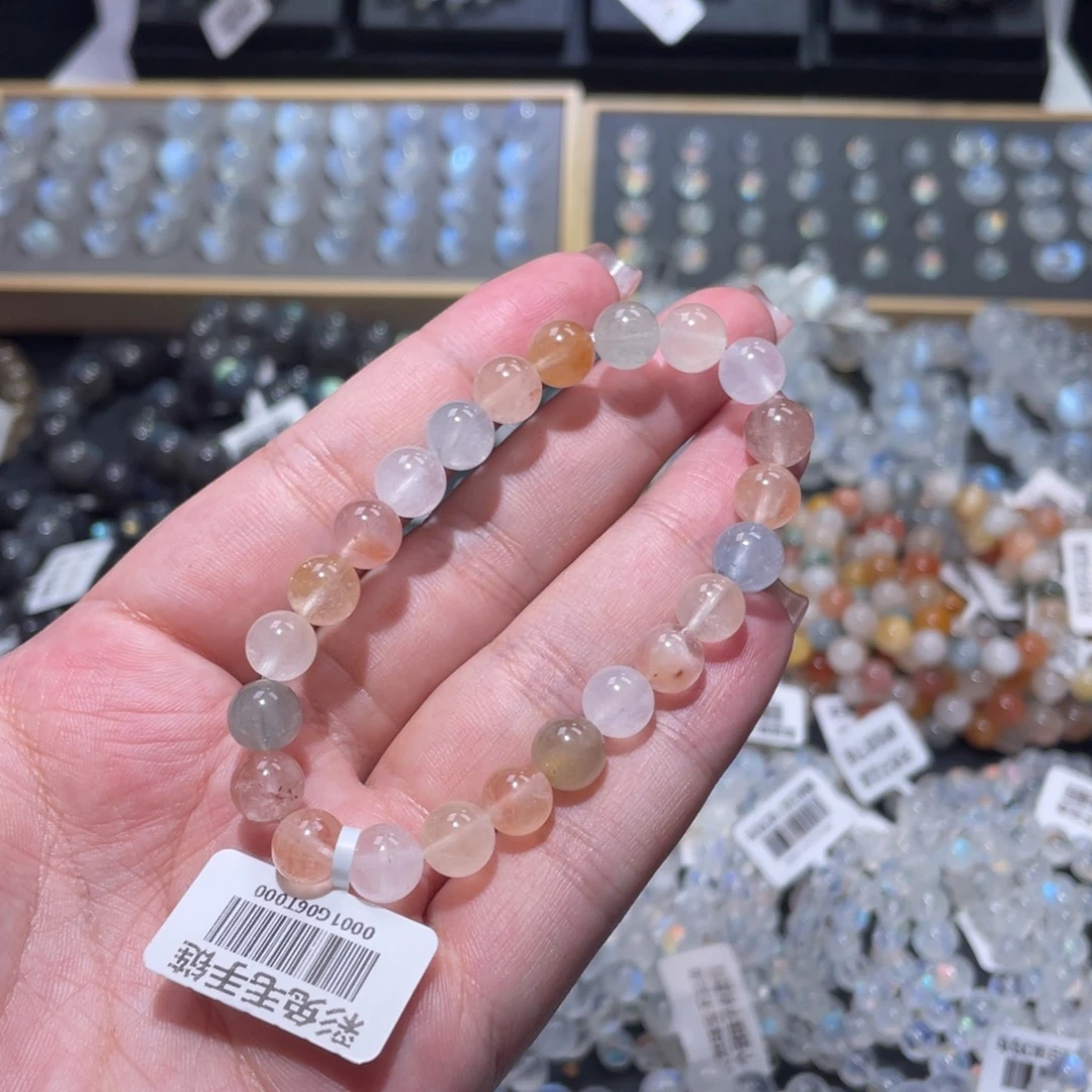 水晶手链未镶嵌彩兔毛手链8mm