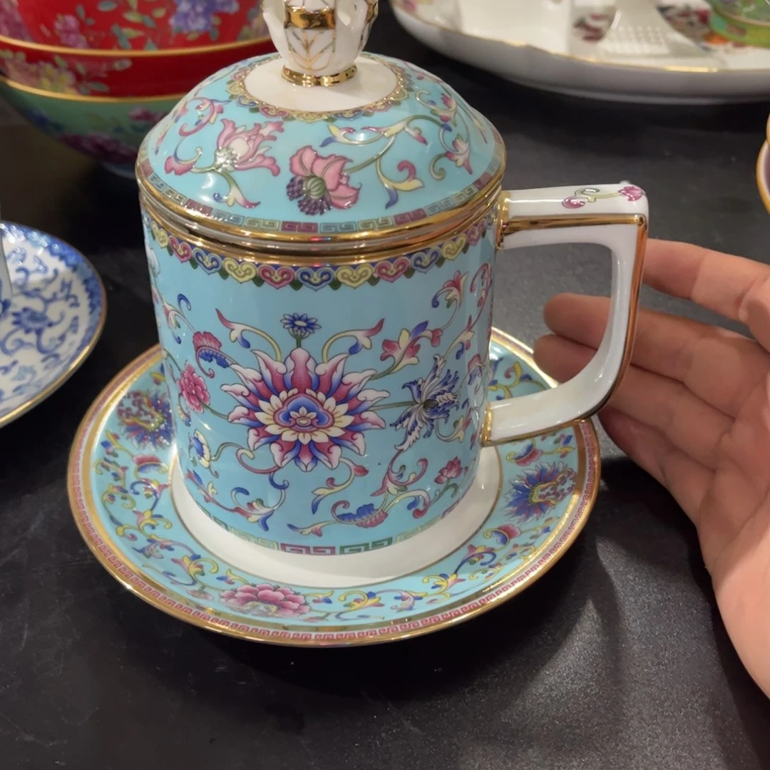 瓷片微瑕珐琅彩办公杯一个666666