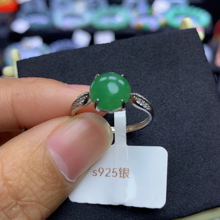 翡翠手链银S925镶嵌翡翠