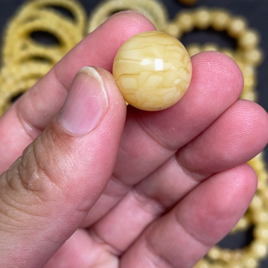 蜜蜡未镶嵌裸石虎皮纹千层雪蜜蜡单珠17.9mm