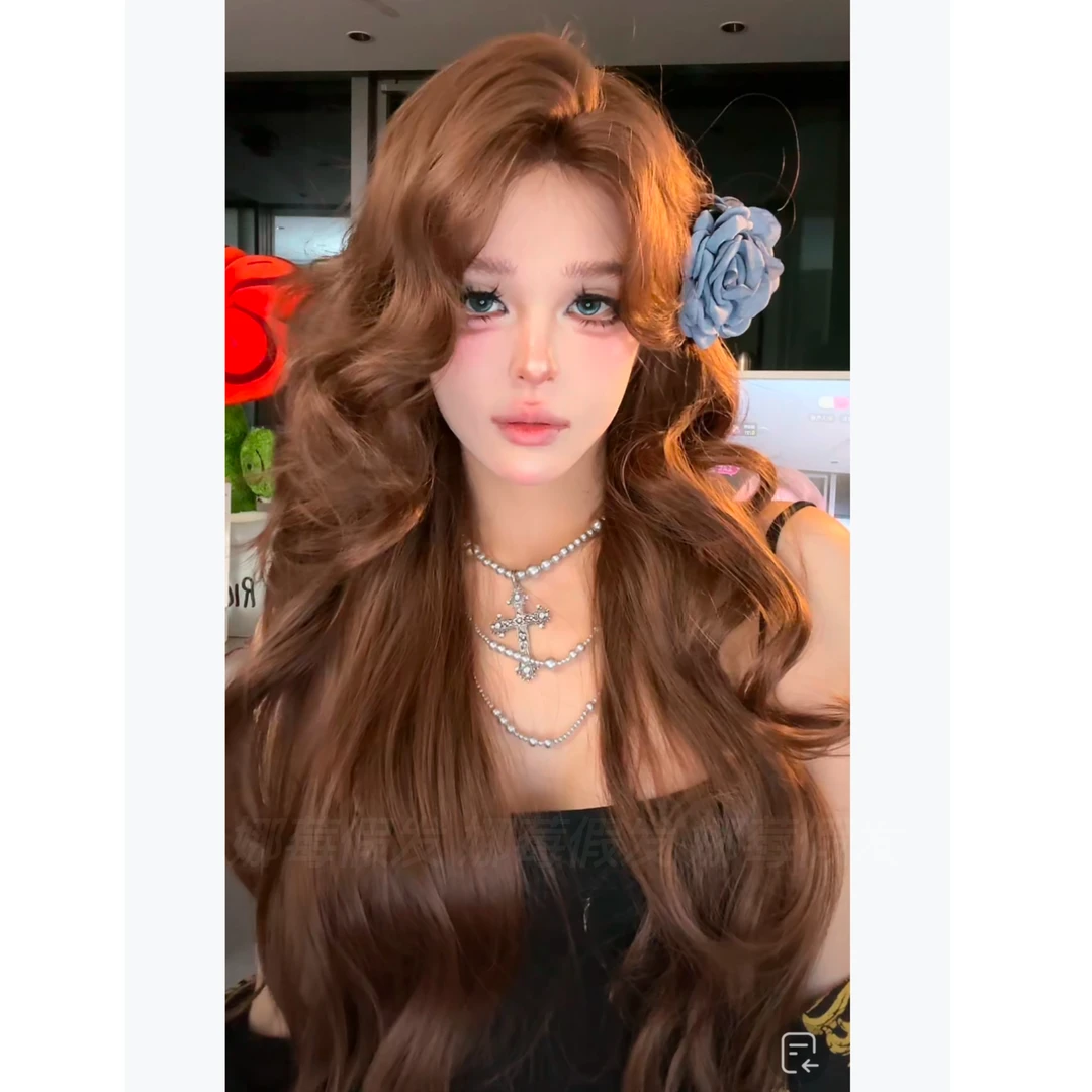 小圆升级款【可以不用带发网的假发·晚安大小姐】进口混丝女生假发