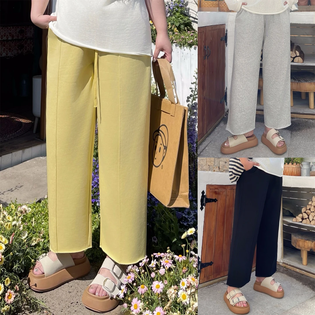 贝尔格莱 / 抽绳松紧腰百搭九分奶奶裤14624花契大码胖mm200斤