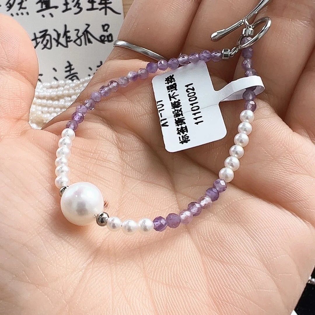 淡水珍珠手镯银S925镶嵌