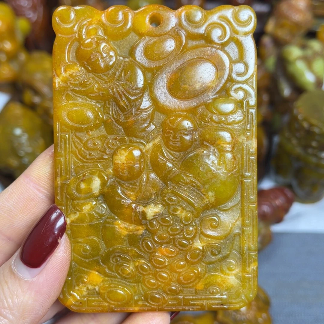 蛇纹石玉合金颈饰