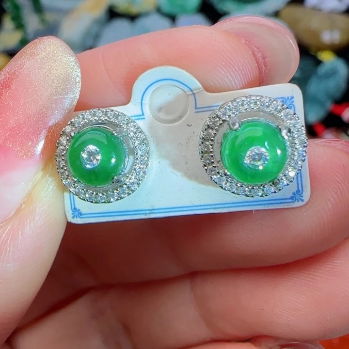 翡翠耳饰未镶嵌天然A货46